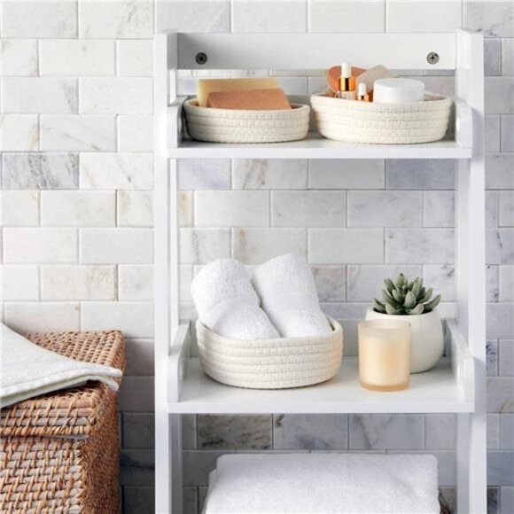 3-Pack Small Round Cotton Rope Woven Storage Baskets-Nesting Bins for Organizing - Picture 3 of 8